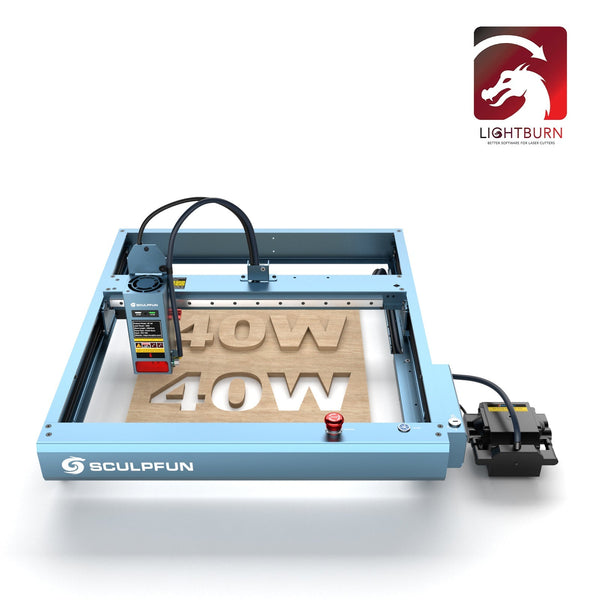 SCULPFUN SF-A9 40W Grabador y cortadora láser + clave de licencia LightBurn Core