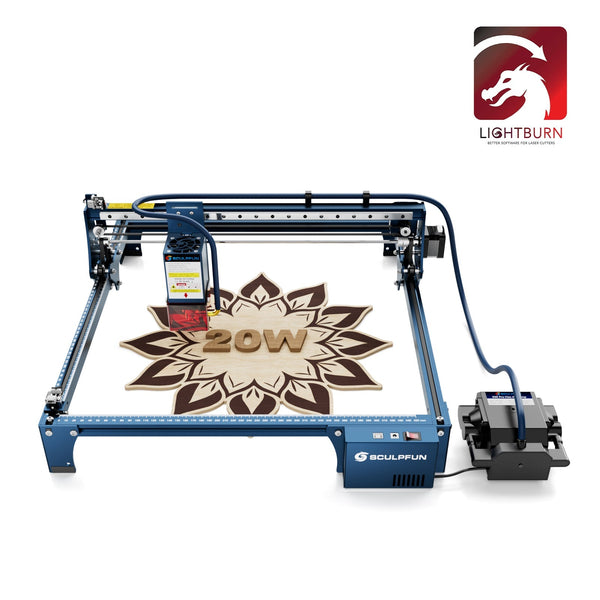 SCULPFUN S30 Pro Max: Máquina de grabado y corte láser de 20 W + Licencia LightBurn Core