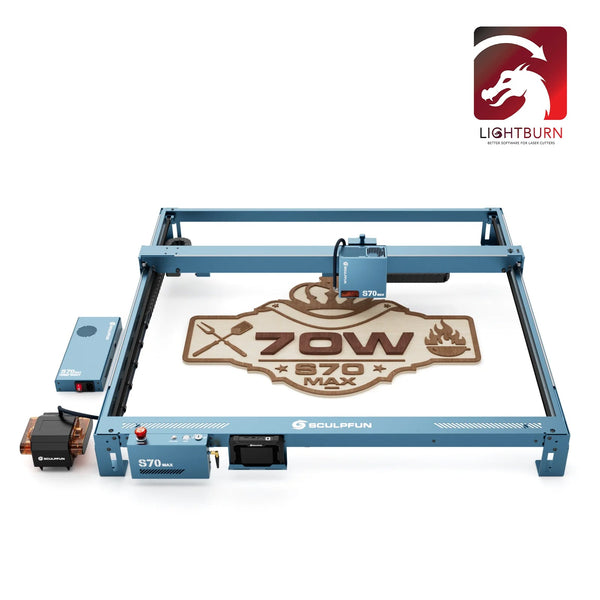 SCULPFUN S70 MAX 70W Grabador y cortadora láser + clave de licencia LightBurn Core